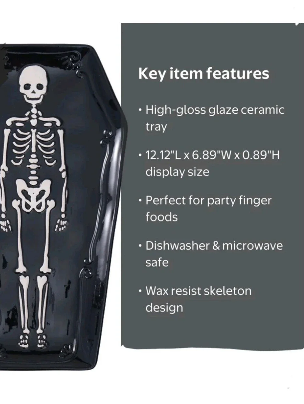 Skeleton Figural Ceramic Tray